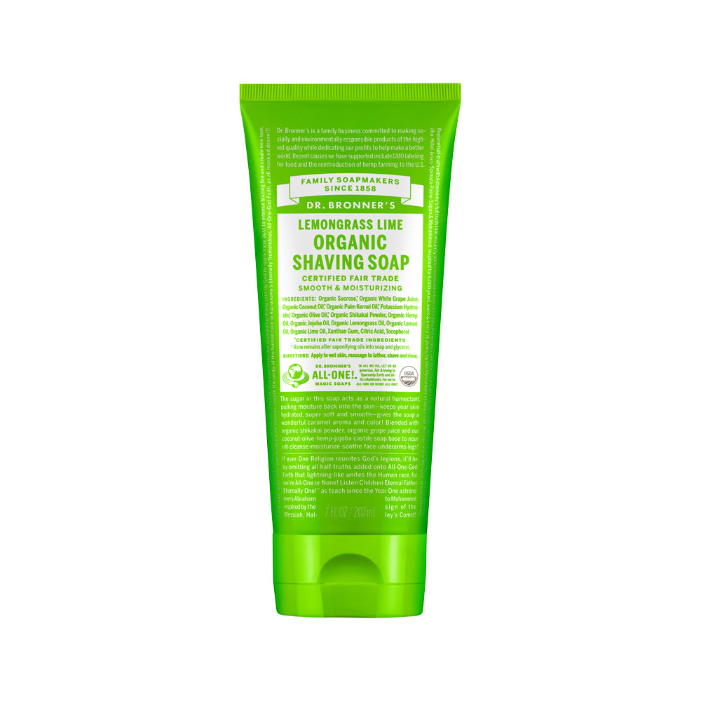 DR BRONNERS Shaving Soap Organic Lemongrass/Lime 207ml