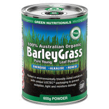 GREEN NUTRITIONALS Organic Australian Barley Grass Powder 600g