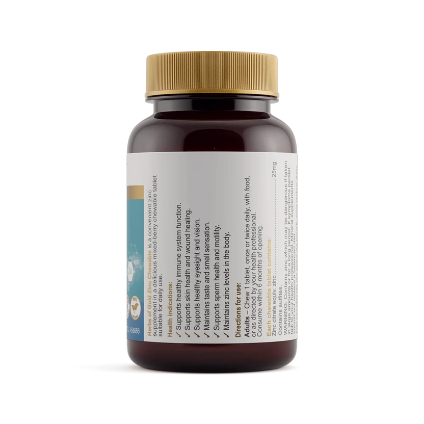 HERBS OF GOLD Zinc Chewable 60t