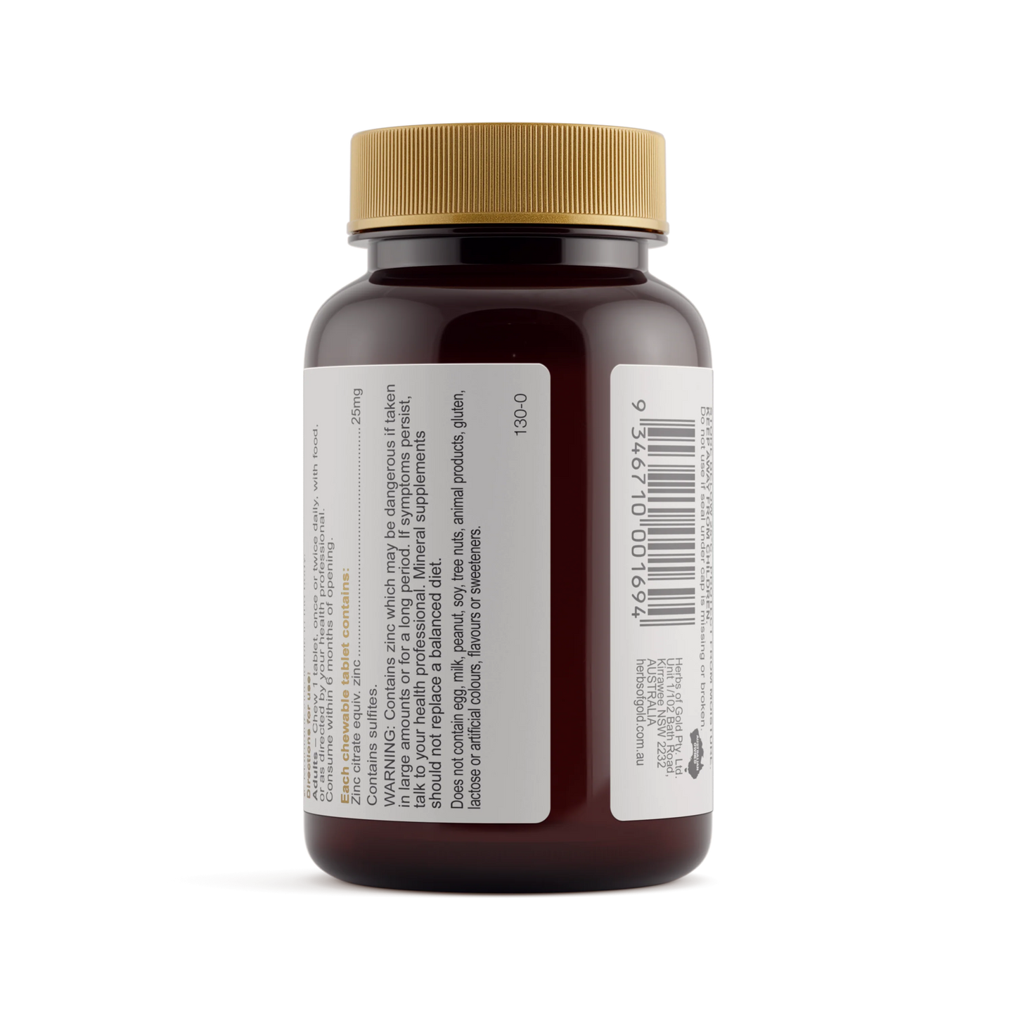 HERBS OF GOLD Zinc Chewable 60t