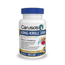 Carusos Natural Health King Krill 2000mg + Vitamin D 30c