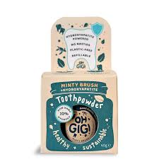 OH GIGI Tooth Powder Plus Minty Brush