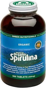 GREEN NUTRITIONALS BY MICRORGANICS Mountain Organic Spirulina 500mg