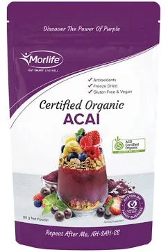 MORLIFE Certified Organic Acai 80g