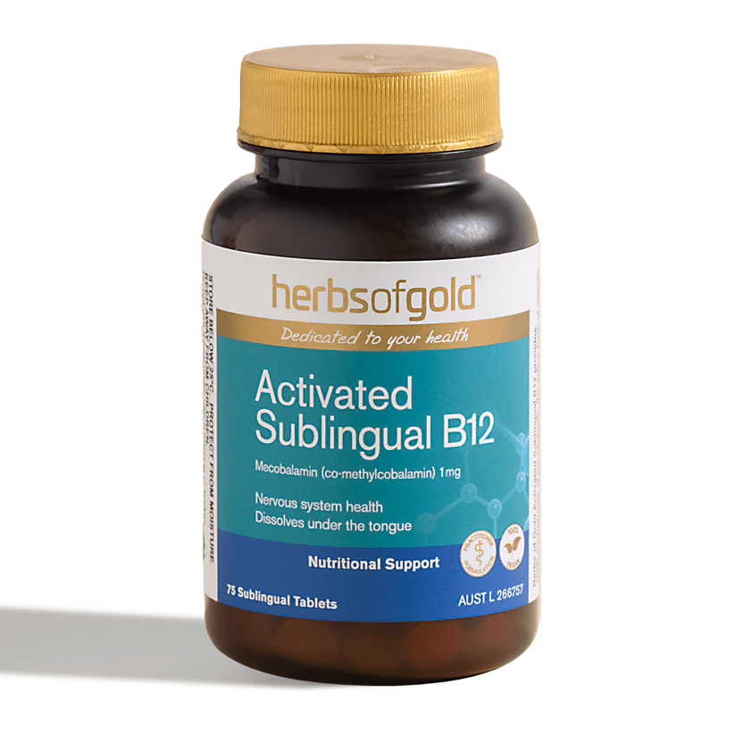 HERBS OF GOLD Activated Sublingual B12 75t