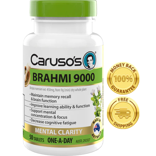 Carusos Natural Health Brahmi 9000 50 Tablets