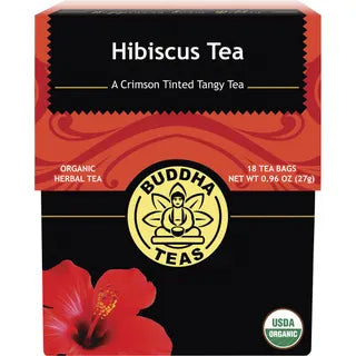 BUDDHA TEAS Hibiscus Organic Herbal Tea x18