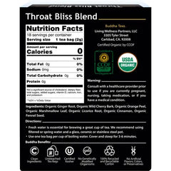 BUDDHA TEAS Organic Herbal Tea Bags Throat Bliss Blend 18pk 15% OFF