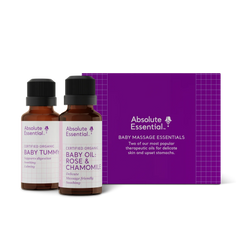 Absolute Essential Baby Massage Essentials (25ml of Baby Oil: Rose andChamomile and Baby Tummy)