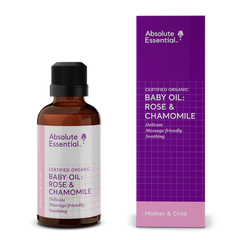 Absolute Essential Baby Oil Rose & Chamomile Org 50ml