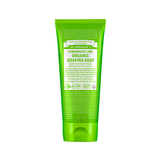 DR BRONNERS Shaving Soap Organic Lemongrass/Lime 207ml