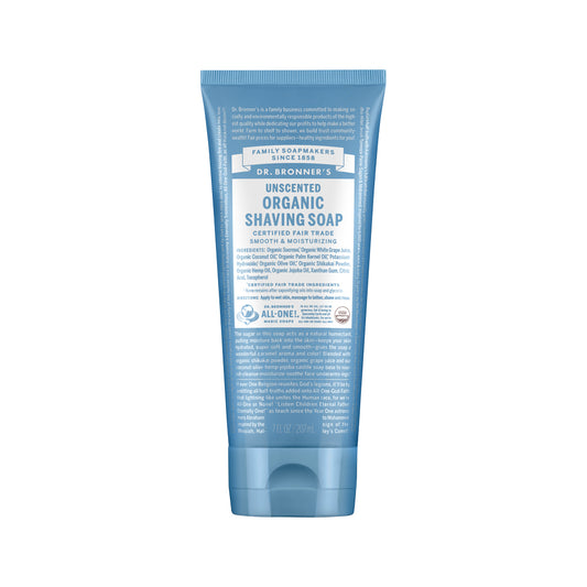 DR BRONNERS Shaving Soap Organic Unscented 207ml