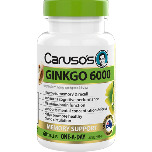 Carusos Natural Health Ginkgo 6000 60 Capsules