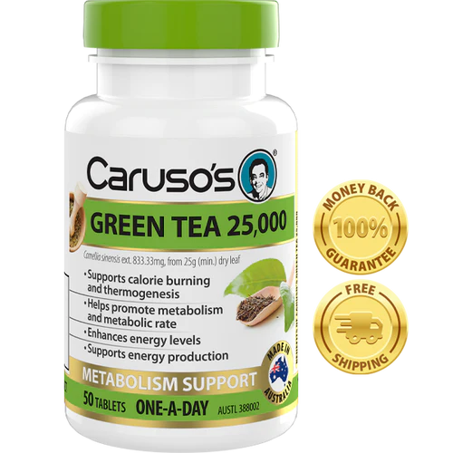 Carusos Natural Health Green Tea 25,000 50 Tablets