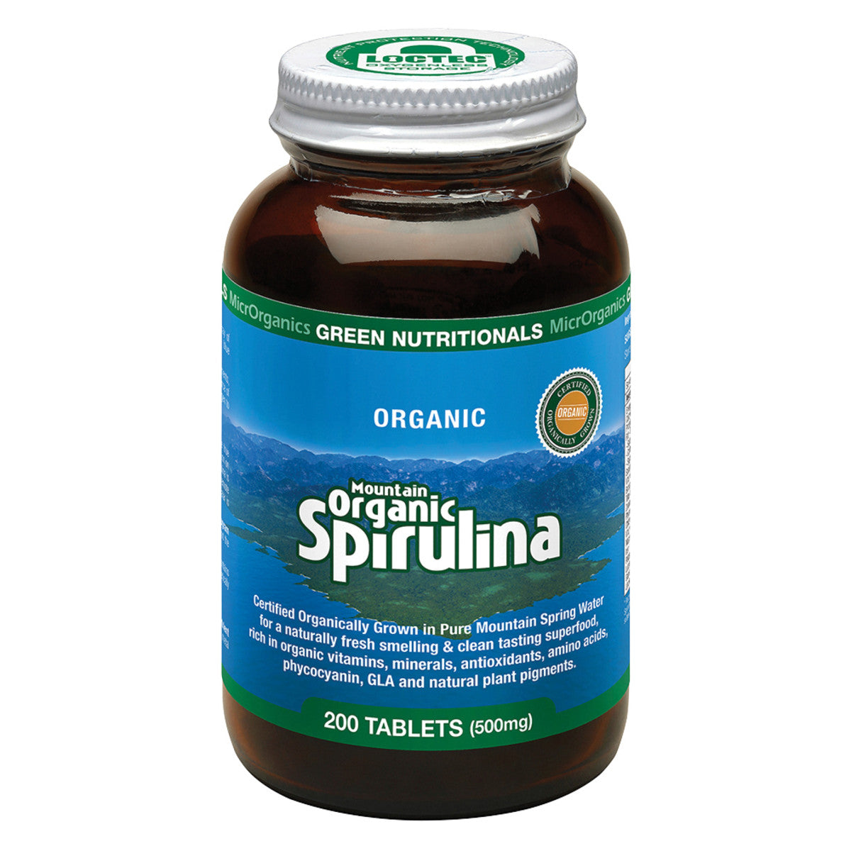 Green Nutritionals Mountain Organic Spirulina 500mg tablets
