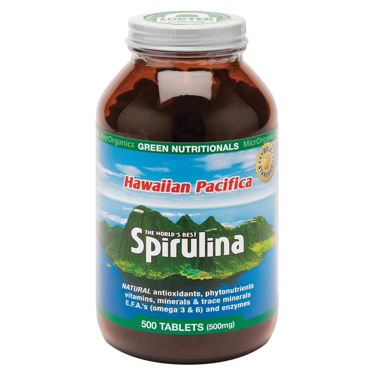 GREEN NUTRITIONALS Hawaiian Pacifica Spirulina 500mg