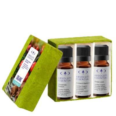 Absolute Essential Holiday Season Essentials (10ml Pure Blends of Christmas Season, Ambient Harmony, Stress Less)