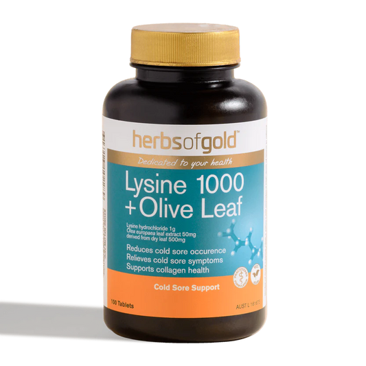 HERBS OF GOLD Lysine 1000 + Olive Leaf 100t