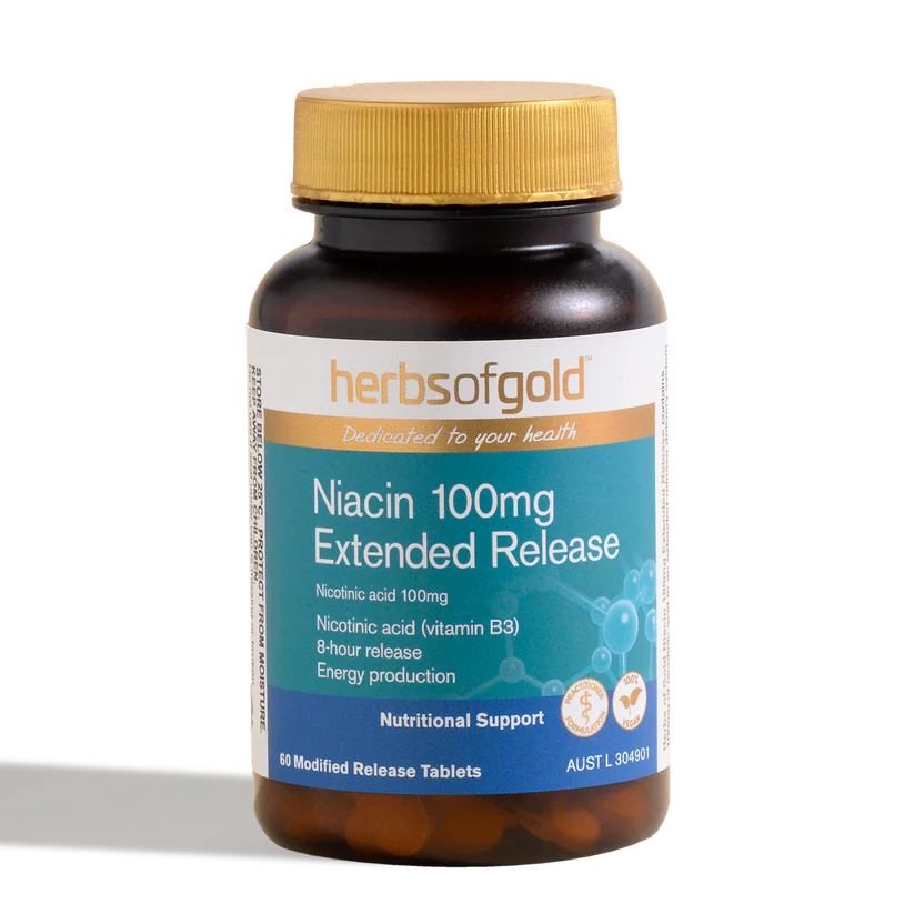 HERBS OF GOLD Niacin 100mg Extended Release 60t