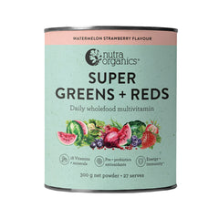 NUTRA ORGANICS Super Greens + Reds Watermelon/Strawberry 300g