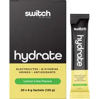 Switch Nutrition  Hydrate Electrolytes No Added Sugar Lemon Lime 20x6g