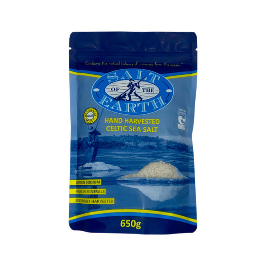 SALT OF THE EARTH Hand Harvested Celtic Sea Salt Coarse — Moist
