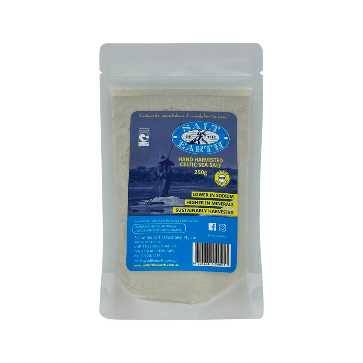 SALT OF THE EARTH Hand Harvested Celtic Sea Salt Fine