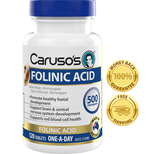 Carusos Natural Health Folinic Acid 500mcg 120t
