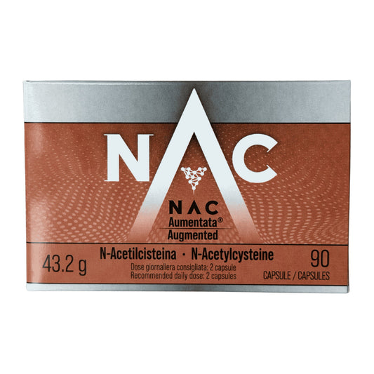 Augmented NAC 90 capsules box - N-Acetylcysteine 200mg per capsule, made in Italy
