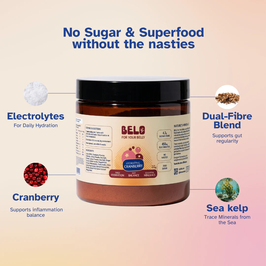 Belo Prebiotic Hydration Mix | Fibre + Electrolytes 270g