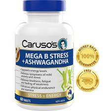 Carusos Natural Health Mega B Stress Ashwagandha 60T