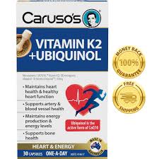 Carusos Natural Health Vit K2 Ubiquinol 30T