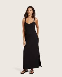 BOODY V-Neck Slip Dress Black S