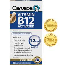 Carusos Natural Health Vitamin B12 Activated Melts 1.2mg - 60T