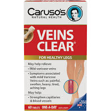 Carusos Natural Health Veins Clear 60 Tablets