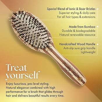 Olivia Garden Ionic Combo Bamboo Brush with Boar Hair